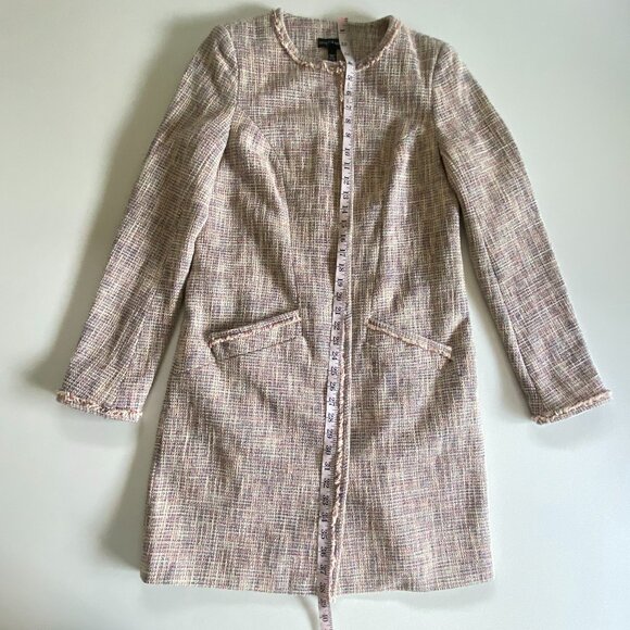 Long tall Sally Tweed Fringed Lavender Jacket Sz 6-8 - Picture 13 of 15